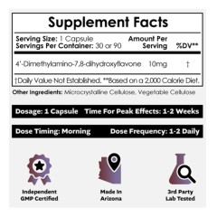 Nootropics Depot, 4 DMA 7,8 Dihydroxyflavone, Eutropoflavin, 4 DMA 7,8 DHF, дигидроксифлавон, Эутропофлавин, 30 капсул